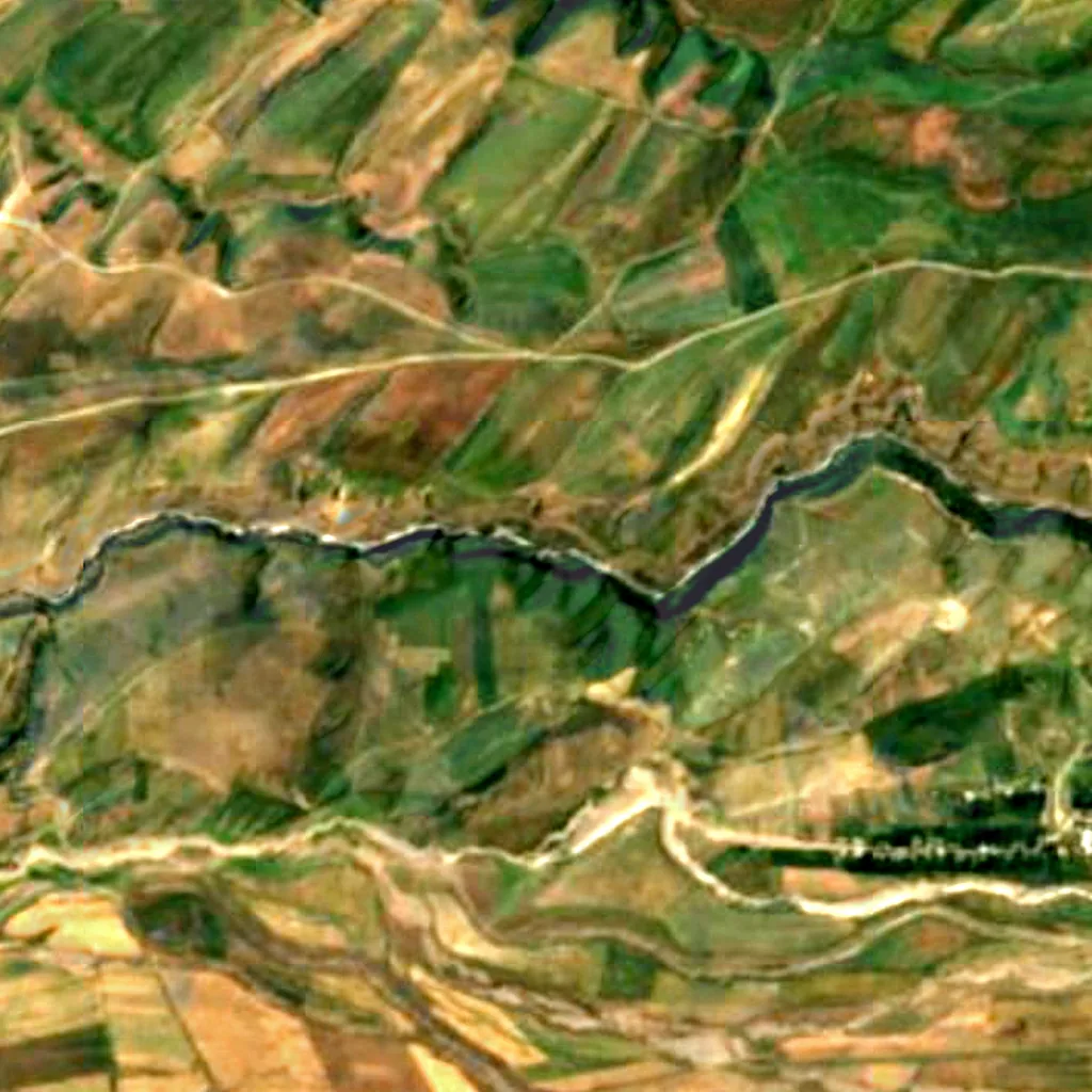 Aksu Canyon seen from above (Sentinel-2)