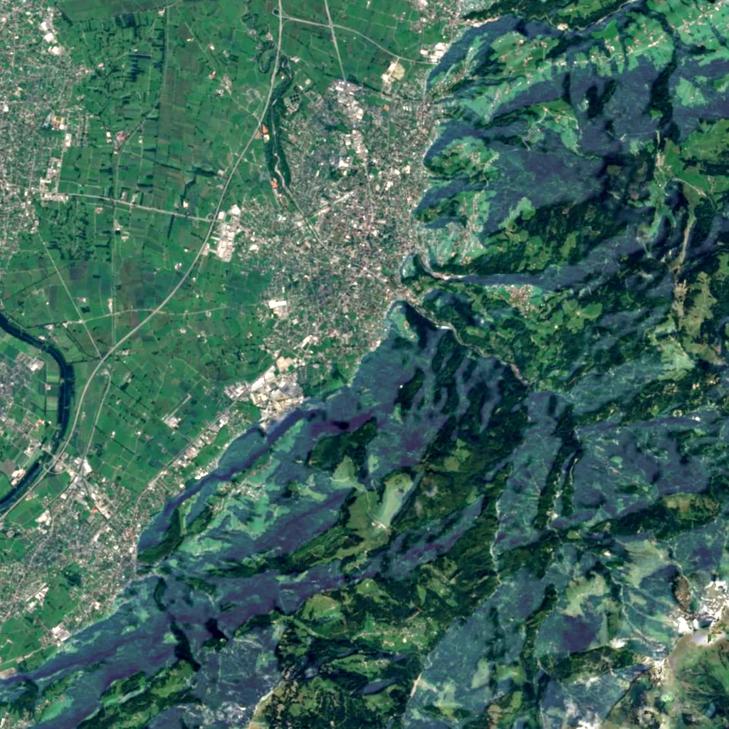 Alplochschlucht seen from above (Sentinel-2)