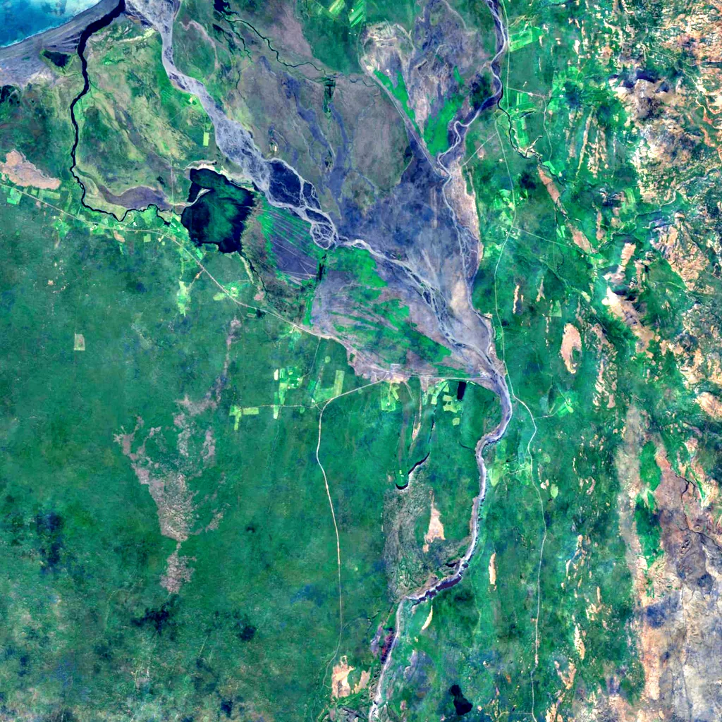 Ásbyrgi seen from above (Sentinel-2)