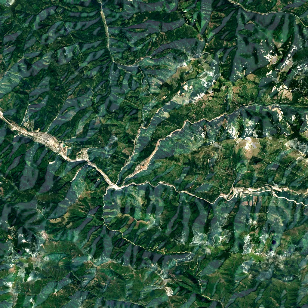 Burke Canyon seen from above (Sentinel-2)