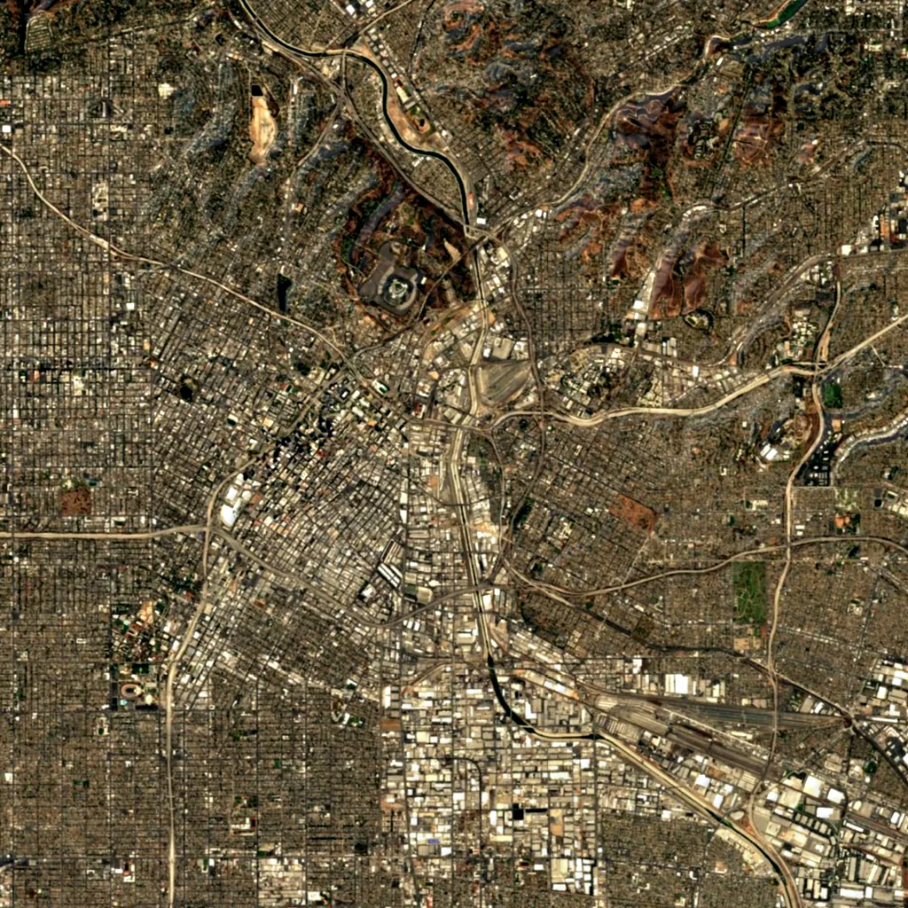 Chavez Ravine seen from above (Sentinel-2)