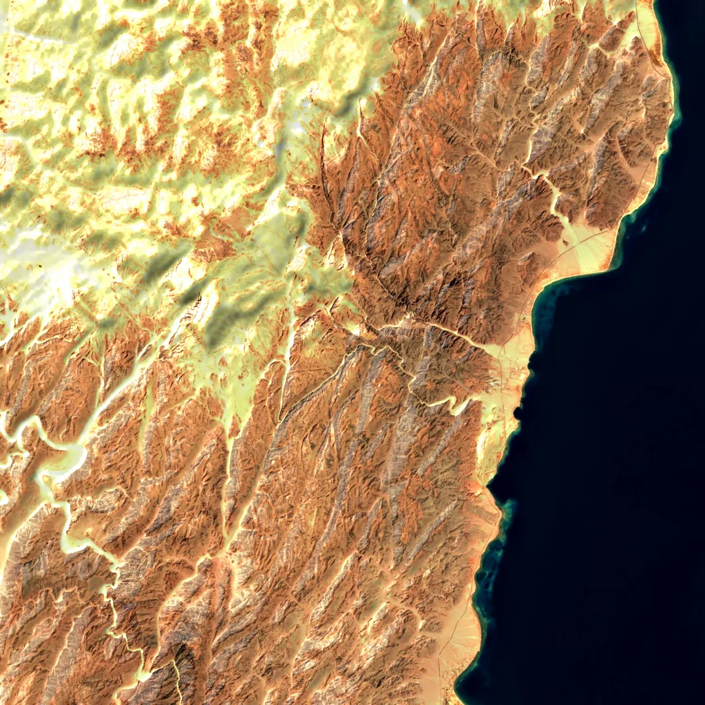Coloured Canyon seen from above (Sentinel-2)