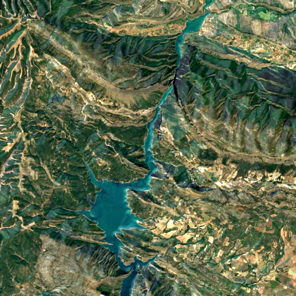 Congost de Mont-rebei seen from above (Sentinel-2)