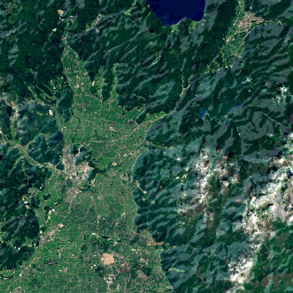 Dakigaeri Ravine seen from above (Sentinel-2)