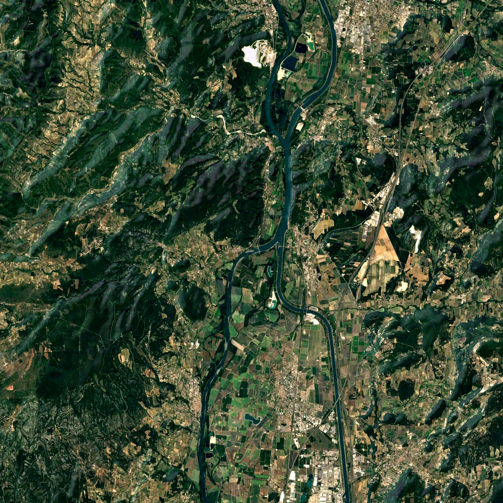 Défilé de Donzère seen from above (Sentinel-2)