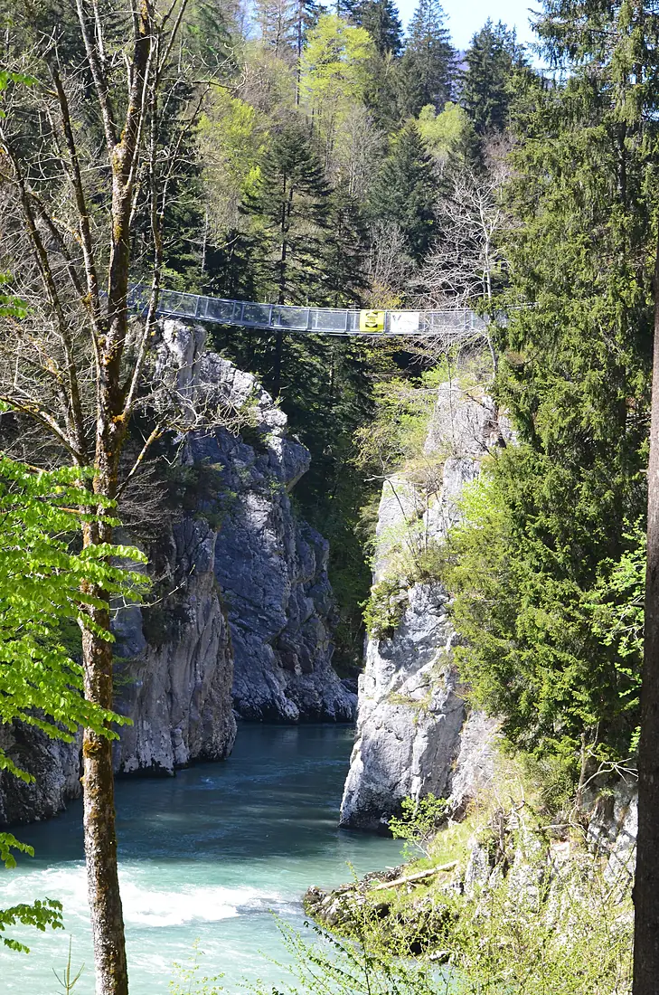 Zweite Hängebrücke Klobenstein Sprengstelle