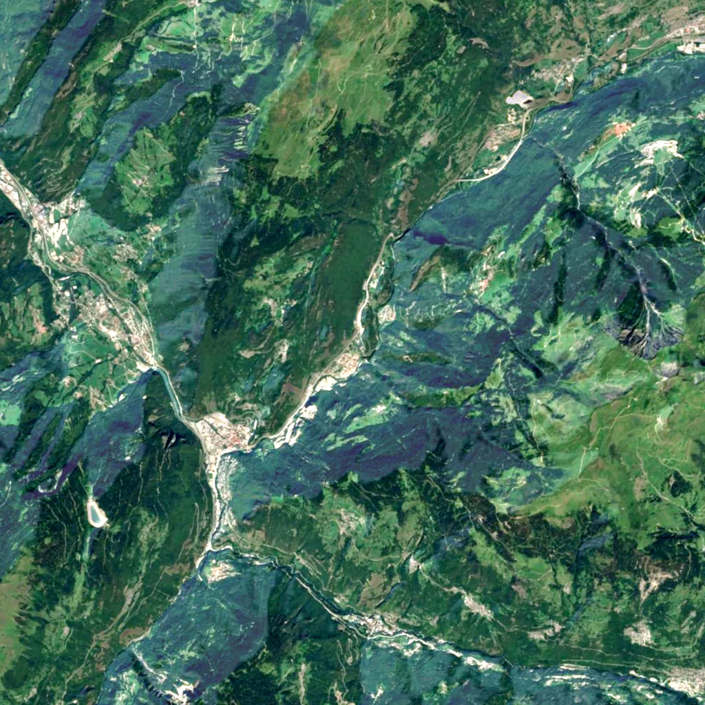 Étroit du Siaix seen from above (Sentinel-2)