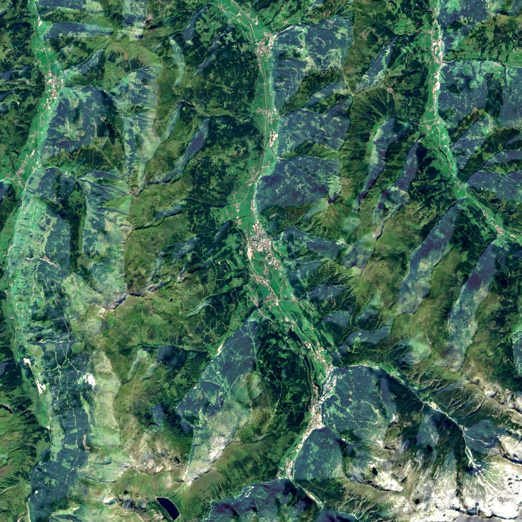 Gadaunerer Schlucht seen from above (Sentinel-2)