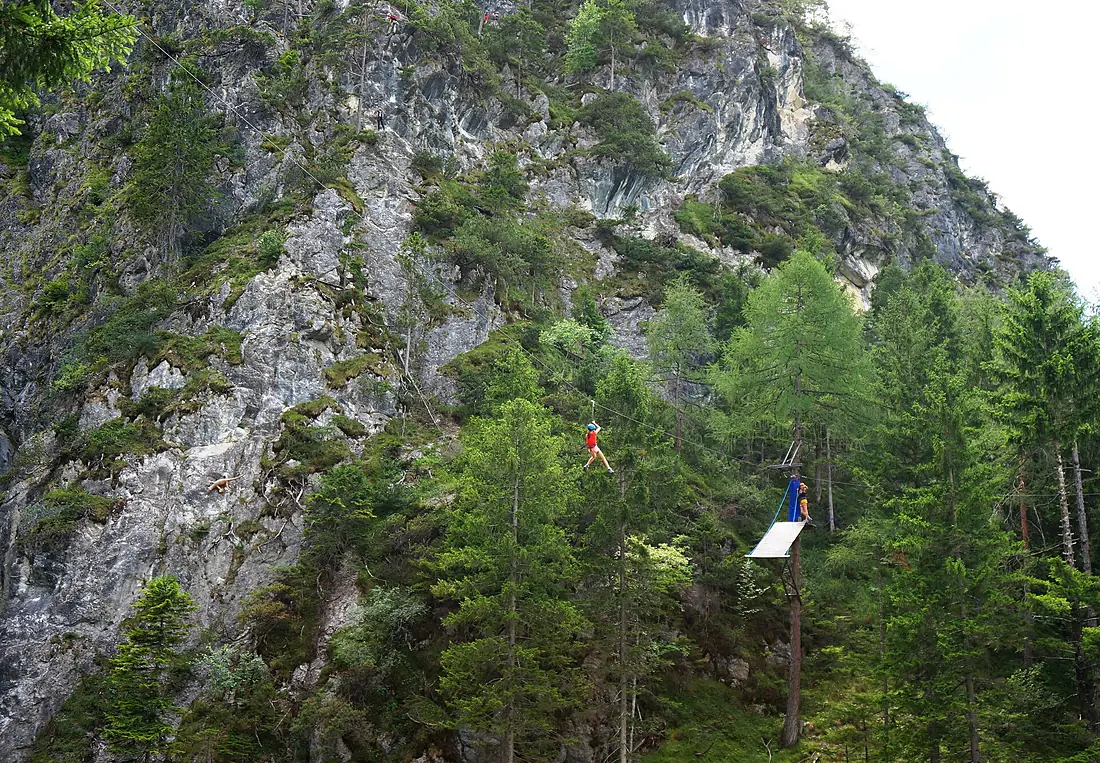Galitzenklamm "Flying Fox" Seilrutsche über den Galitzenbach, Lienz in Osttirol