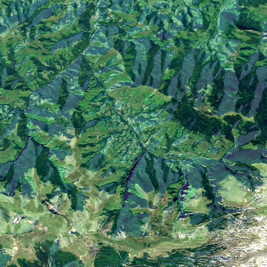Gorges de Kakouetta seen from above (Sentinel-2)
