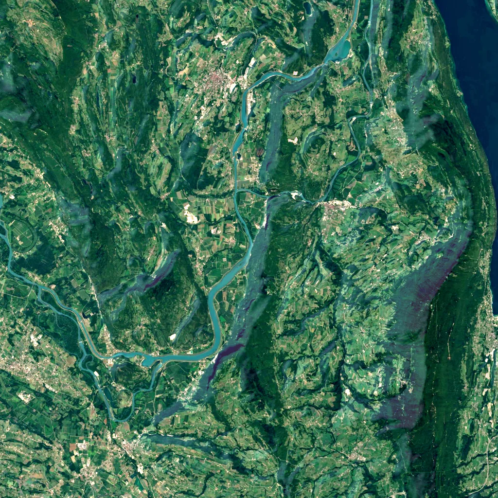 Gorges de la Balme seen from above (Sentinel-2)
