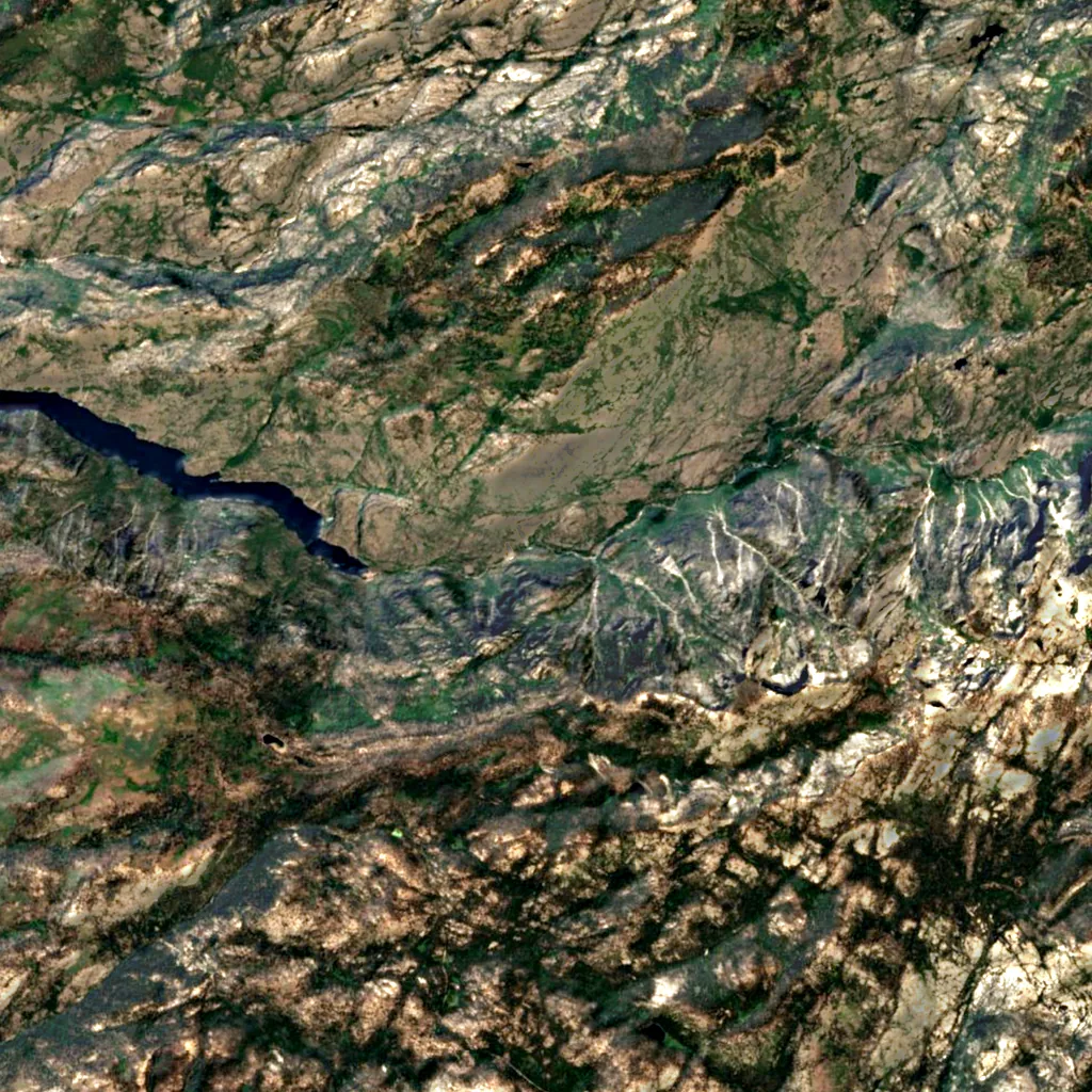 Grand Canyon of the Tuolumne seen from above (Sentinel-2)
