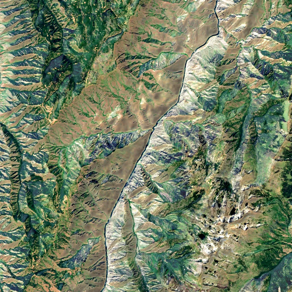 Hells Canyon seen from above (Sentinel-2)