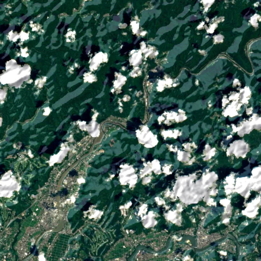 Hisuikyō seen from above (Sentinel-2)