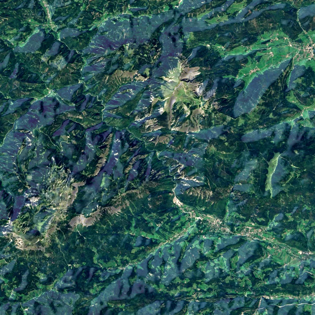 Höllental seen from above (Sentinel-2)