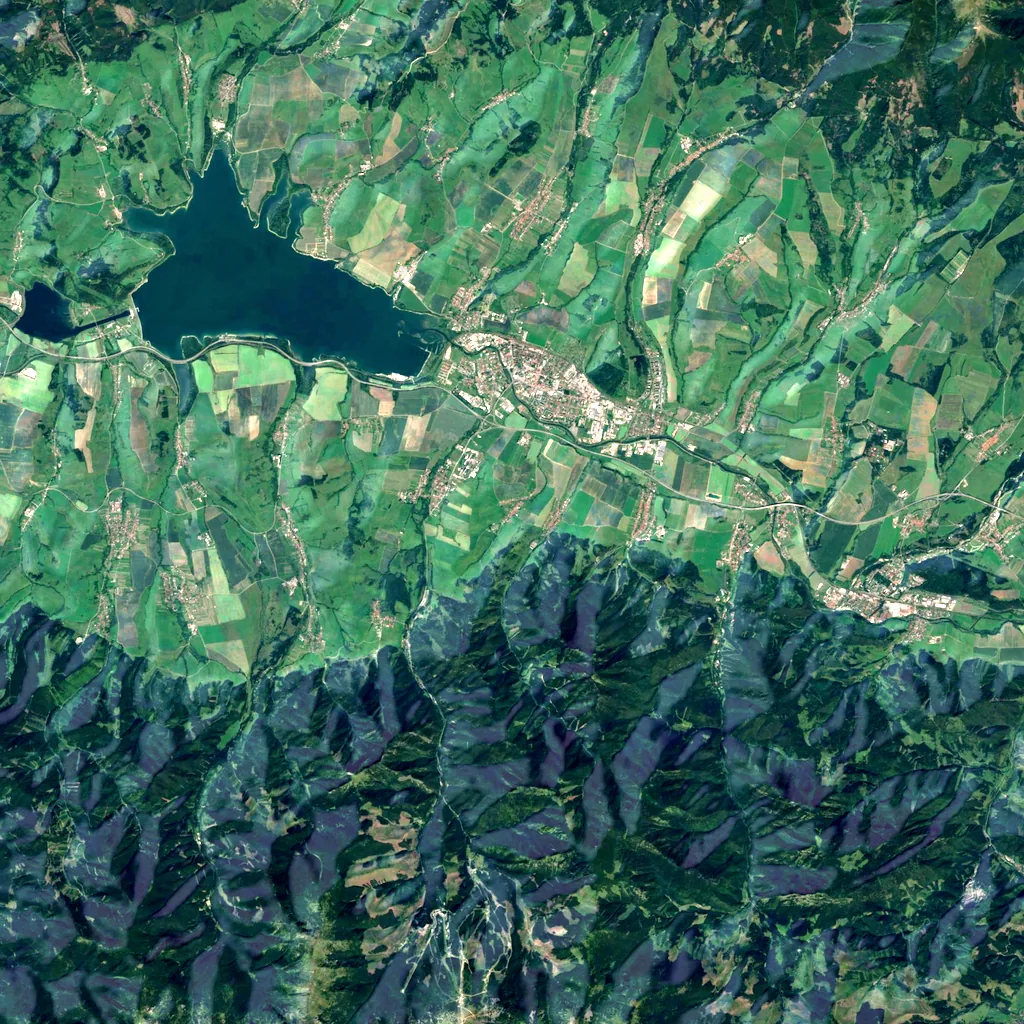 Iľanovská dolina seen from above (Sentinel-2)