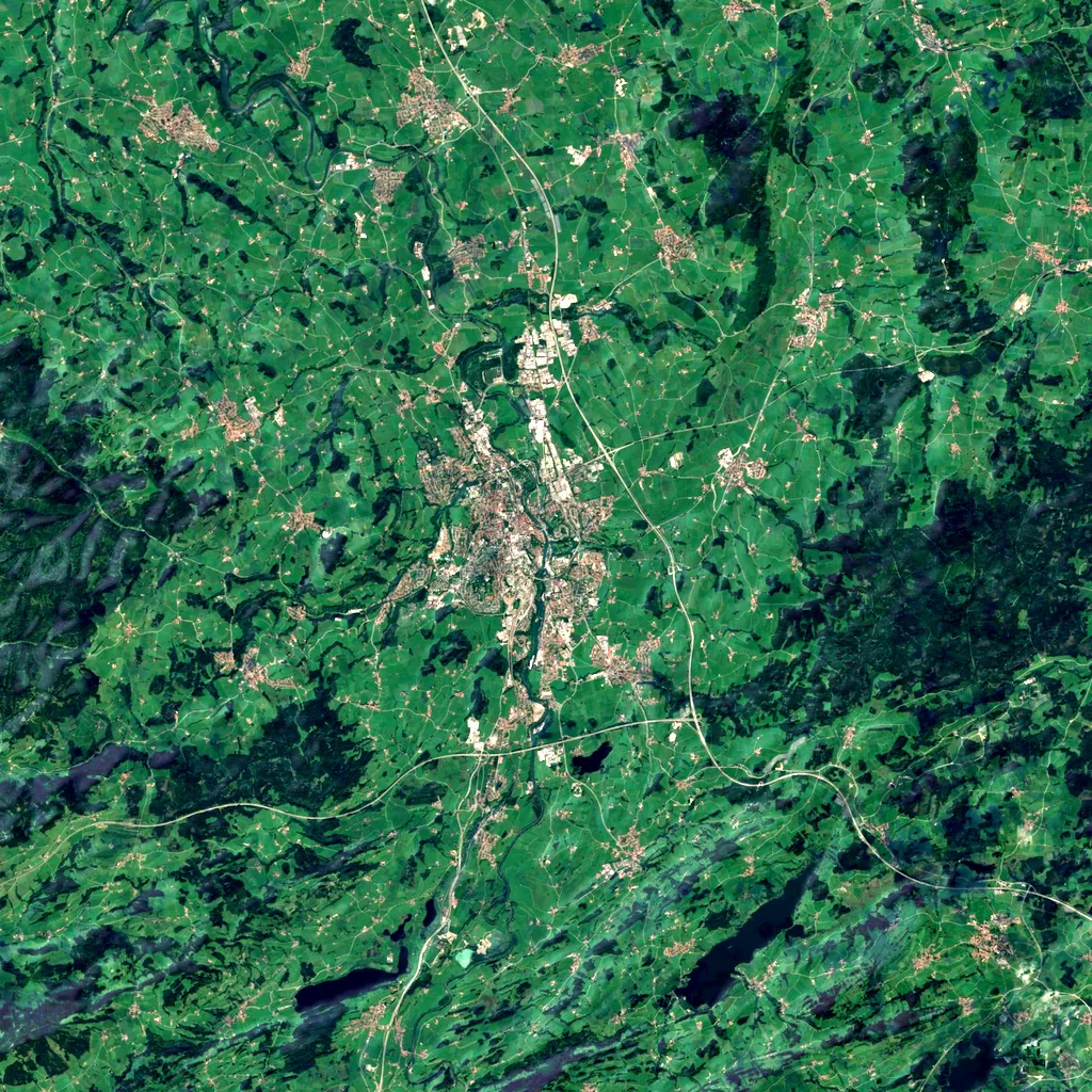 Illerdurchbruch bei Oberkottern seen from above (Sentinel-2)