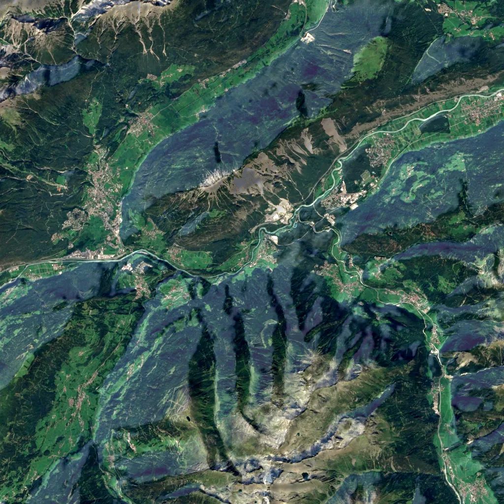 Imster Schlucht seen from above (Sentinel-2)