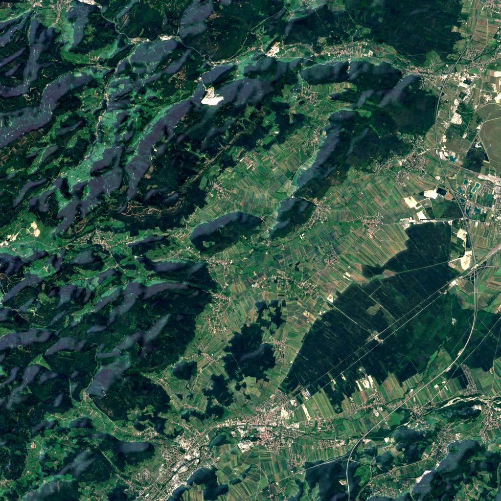 Johannesbachklamm seen from above (Sentinel-2)