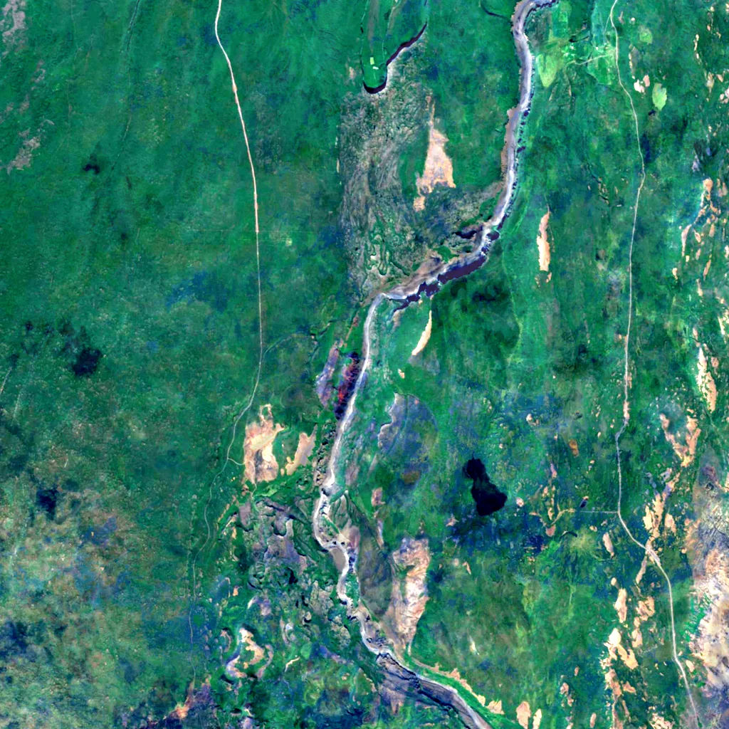 Jökulsárgljúfur seen from above (Sentinel-2)