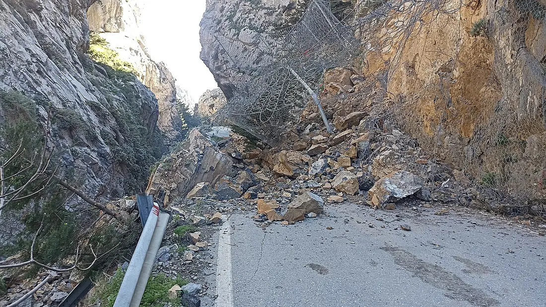Felssturz Kosifou Schlucht Kreta