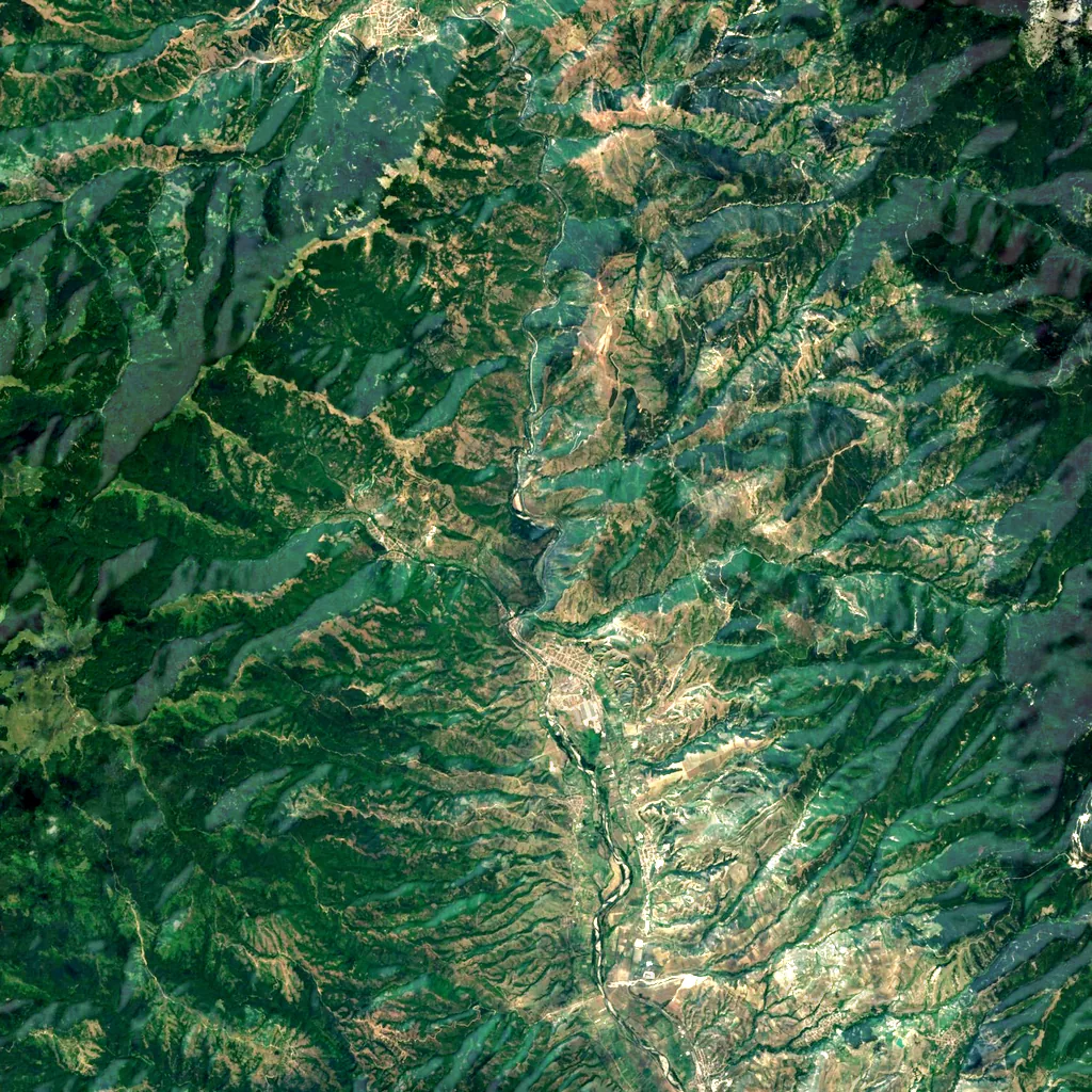 Kresna Gorge seen from above (Sentinel-2)