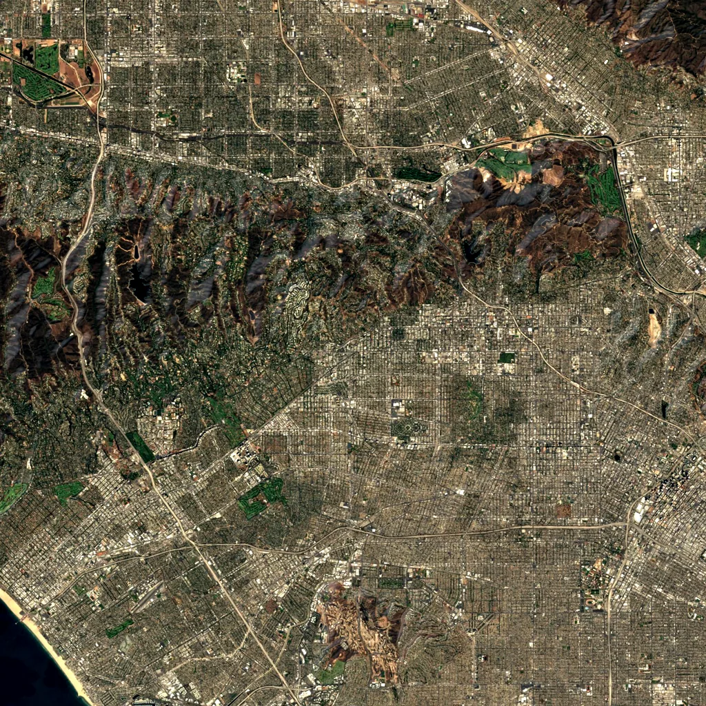 Laurel Canyon seen from above (Sentinel-2)