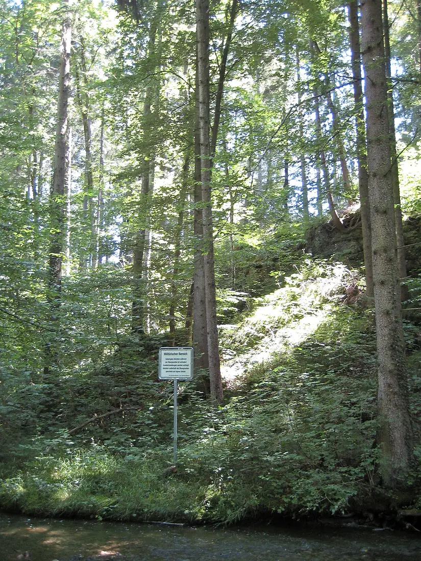 Maisinger Schlucht - Hinweisschild