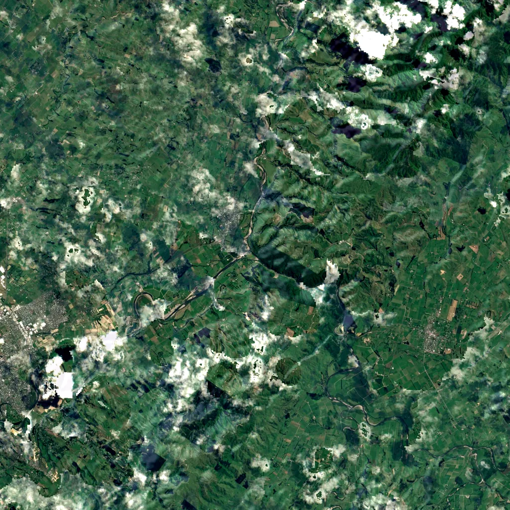 Manawatu Gorge seen from above (Sentinel-2)