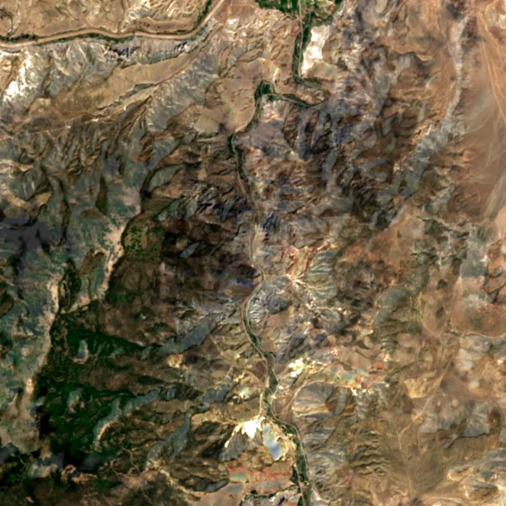 Marysvale Canyon seen from above (Sentinel-2)