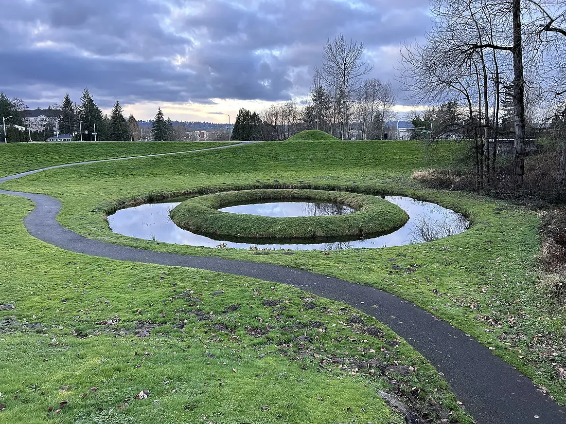 Mill Creek Canyon Earthworks, Double Ring Pond - 2
