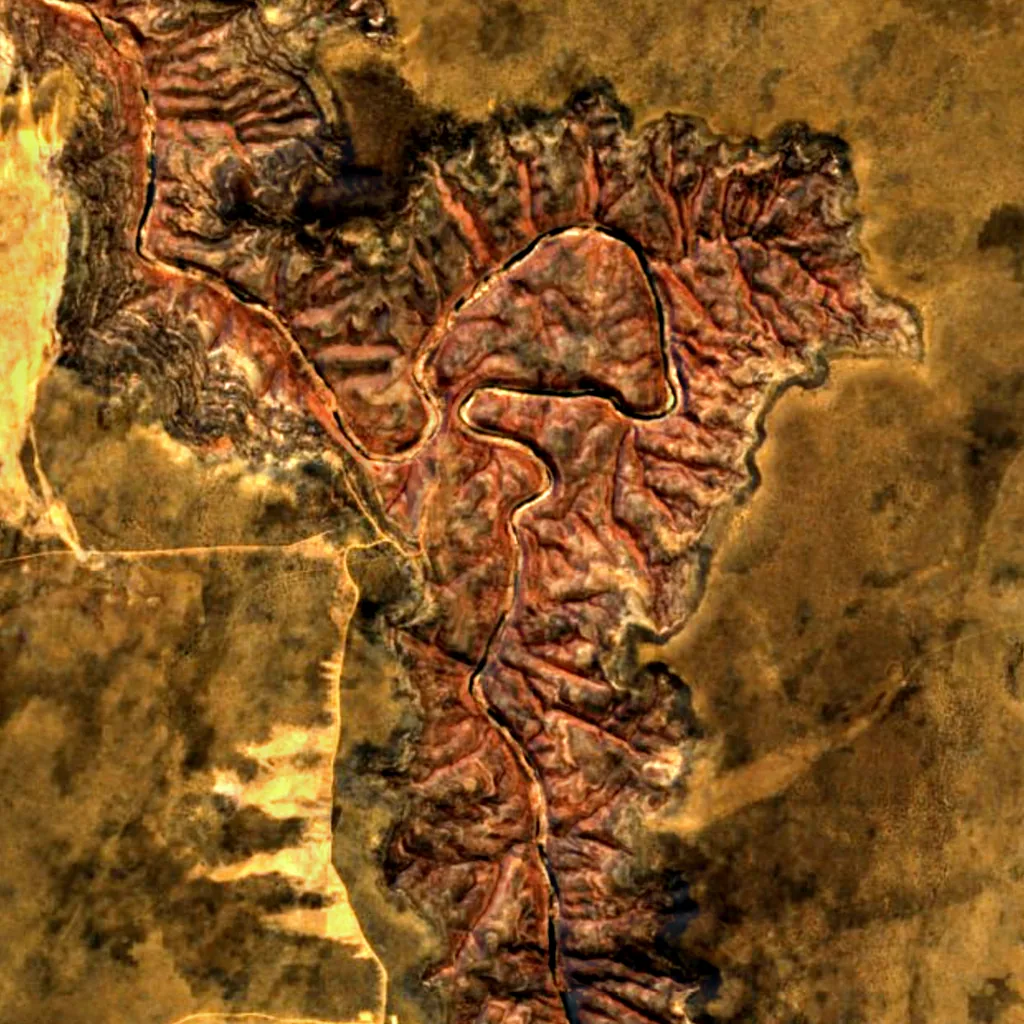 Murchison River Gorge seen from above (Sentinel-2)