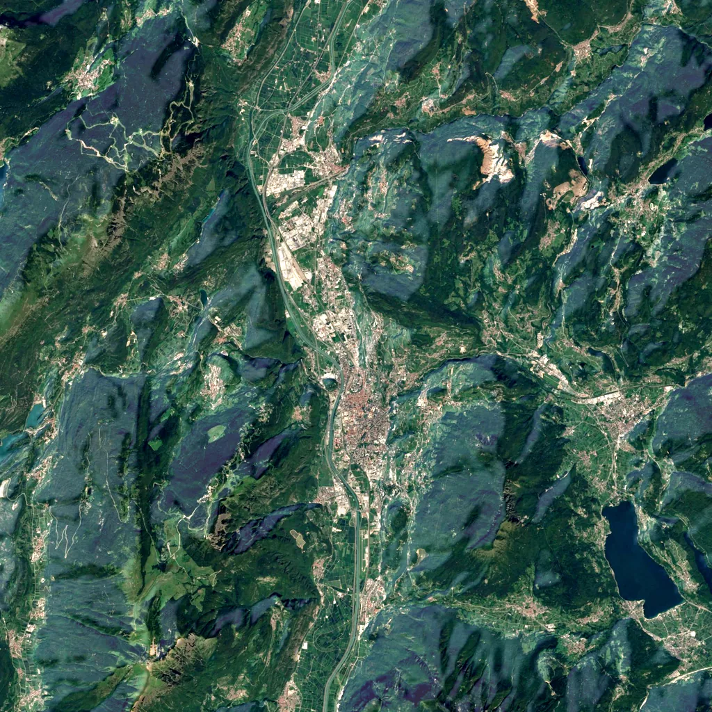 Orrido di Ponte Alto seen from above (Sentinel-2)