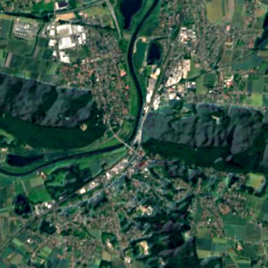 Porta Westfalica seen from above (Sentinel-2)