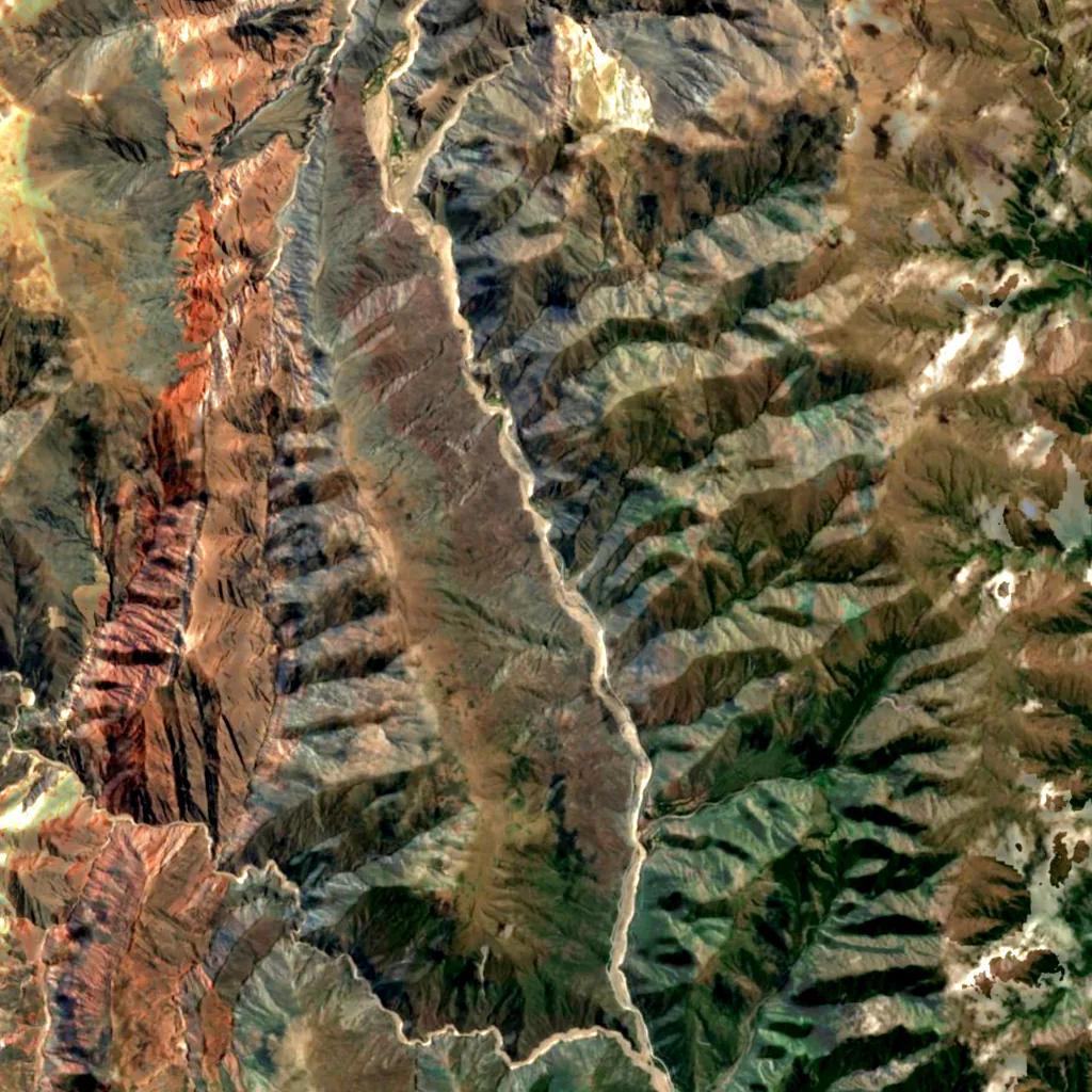 Quebrada del Toro seen from above (Sentinel-2)