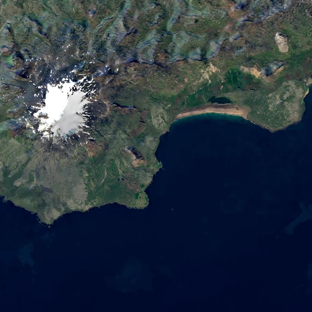 Rauðfeldsgjá seen from above (Sentinel-2)