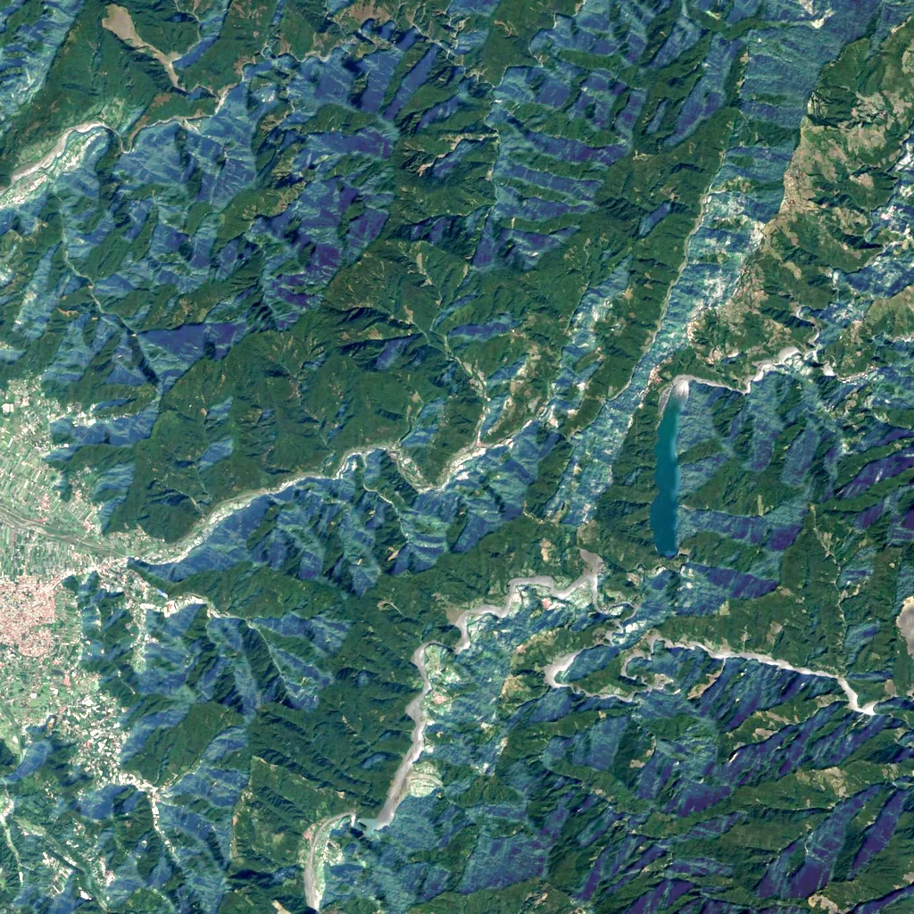 Renjhihguan seen from above (Sentinel-2)