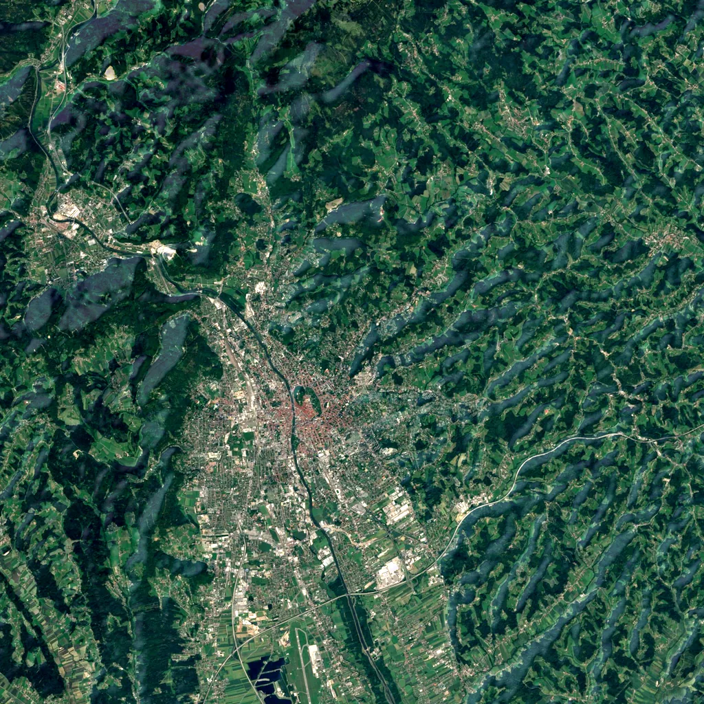 Rettenbachklamm seen from above (Sentinel-2)