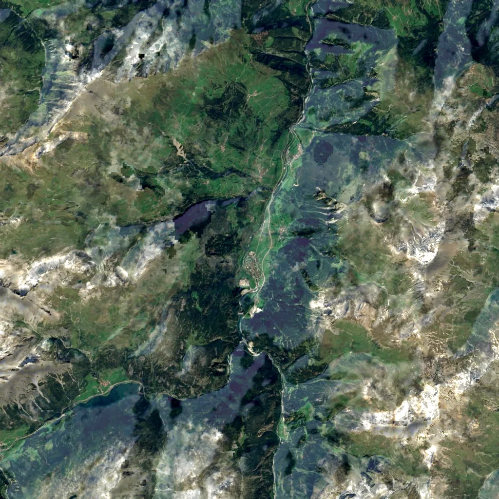 Rofla Gorge seen from above (Sentinel-2)