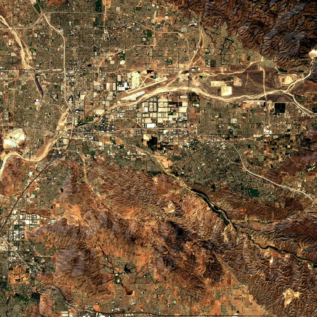 San Timoteo Canyon seen from above (Sentinel-2)