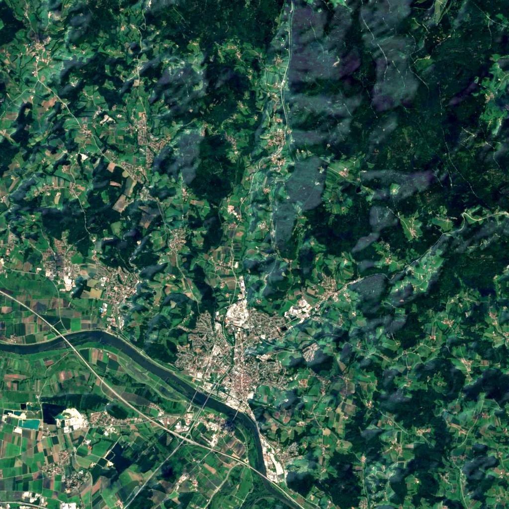 Saulochschlucht Deggendorf seen from above (Sentinel-2)