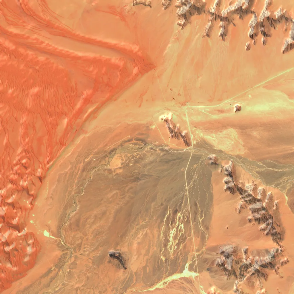 Sesriem Canyon seen from above (Sentinel-2)