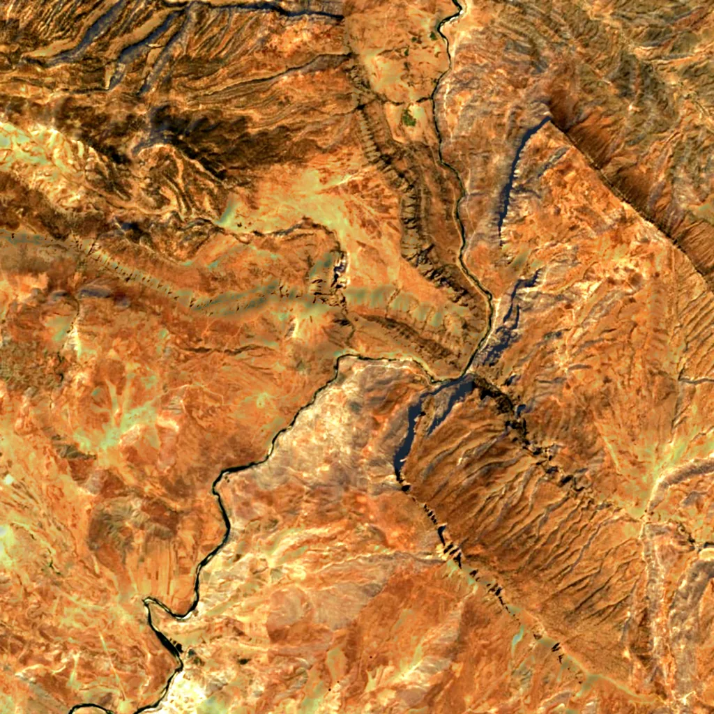 Shirz Canyon seen from above (Sentinel-2)