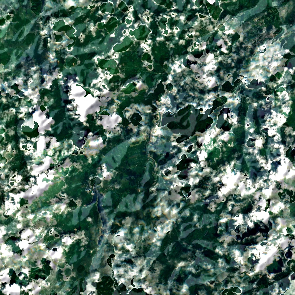 Shōgawa Gorge seen from above (Sentinel-2)
