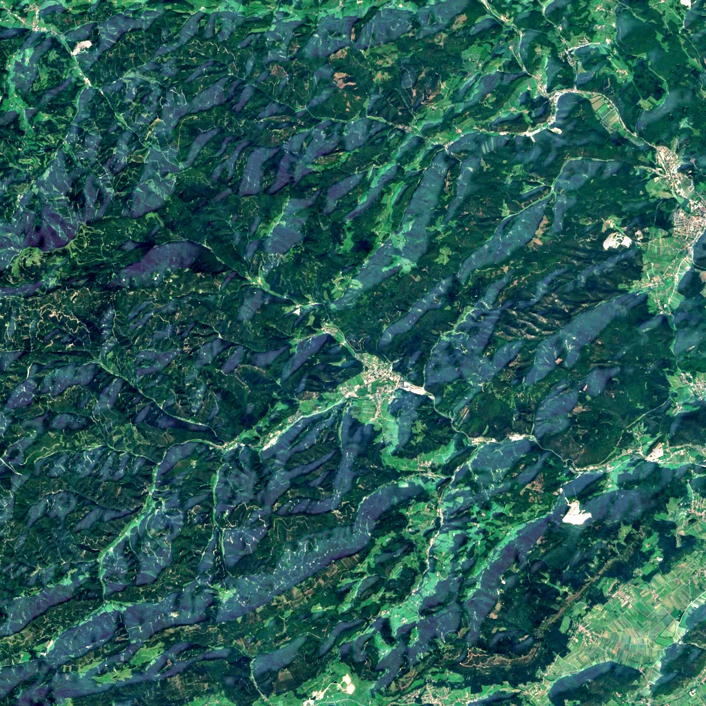 Steinwandklamm seen from above (Sentinel-2)