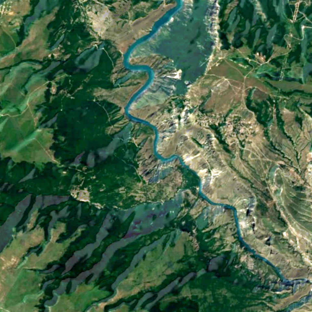 Sulak Canyon seen from above (Sentinel-2)