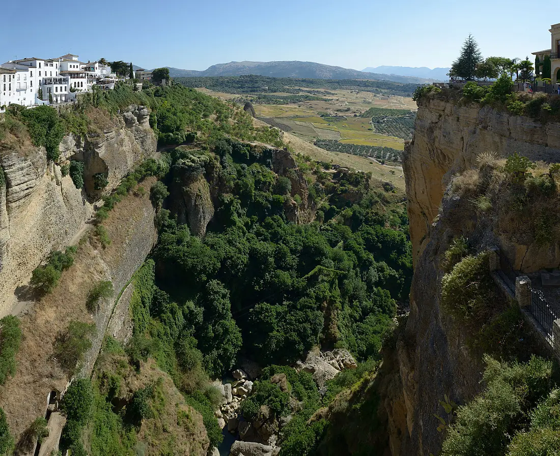 View from Puente Nuevo bridge in Ronda Spain