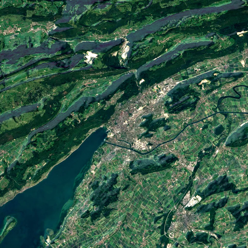 Taubenloch Gorge seen from above (Sentinel-2)