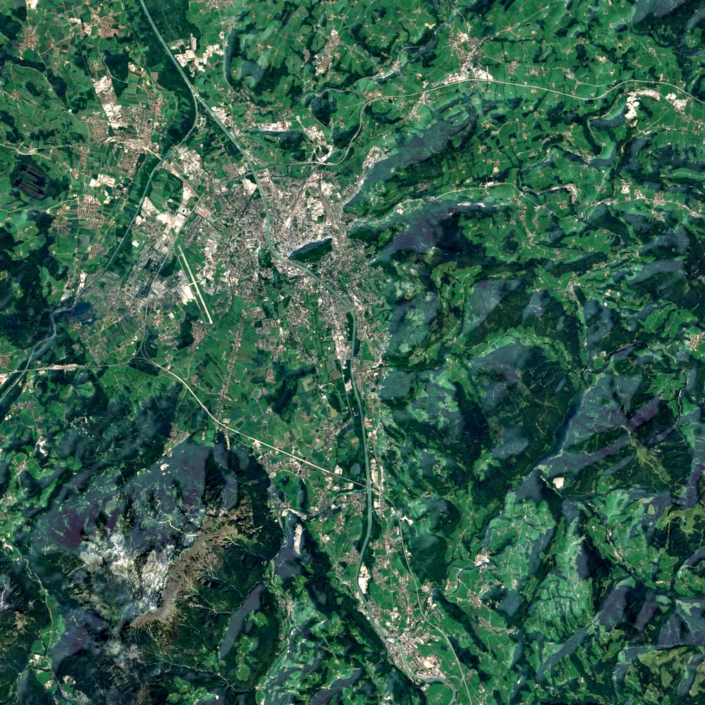 Trockene Klamm, Elsbethen seen from above (Sentinel-2)