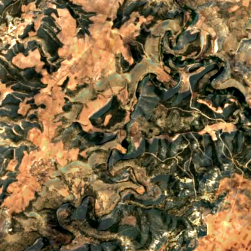 Ulubey Canyon Nature Park seen from above (Sentinel-2)